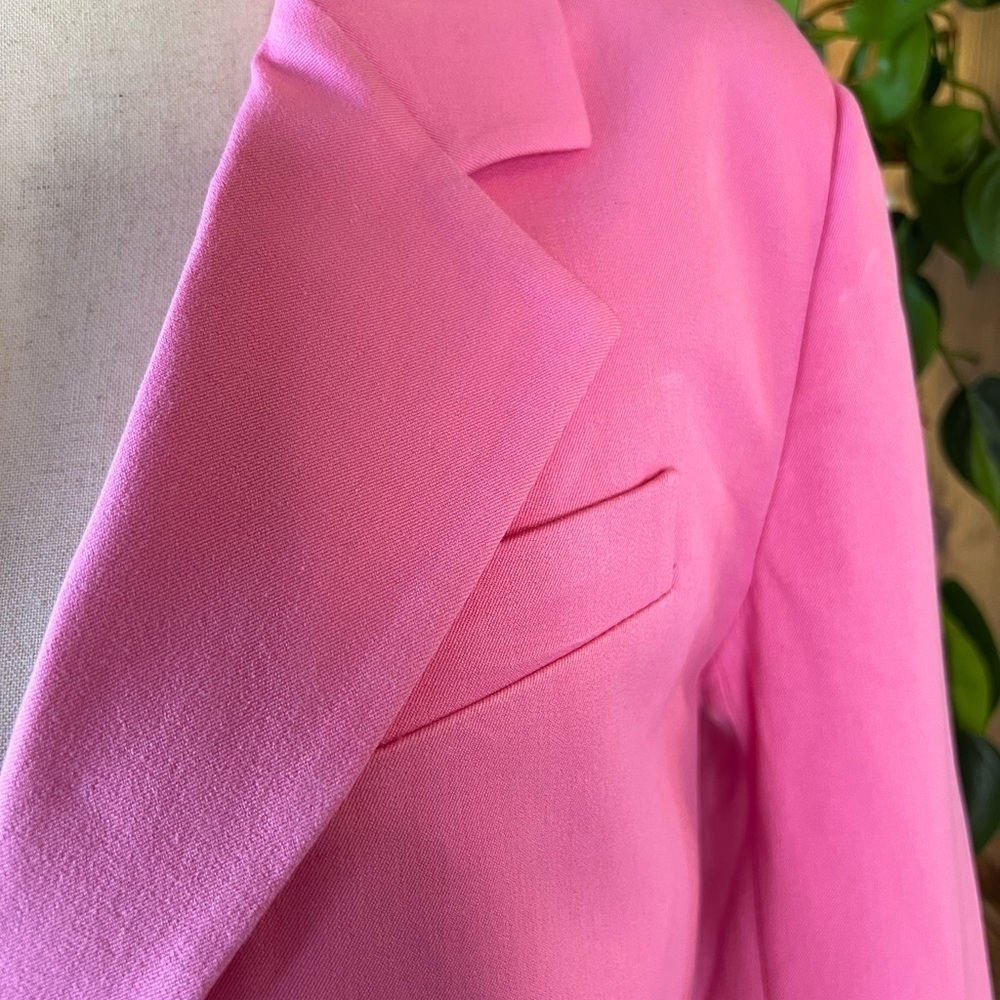 Derek Lam 10 Crosby cropped single breasted blazer pink size M barbiecore - Picture 5 of 10